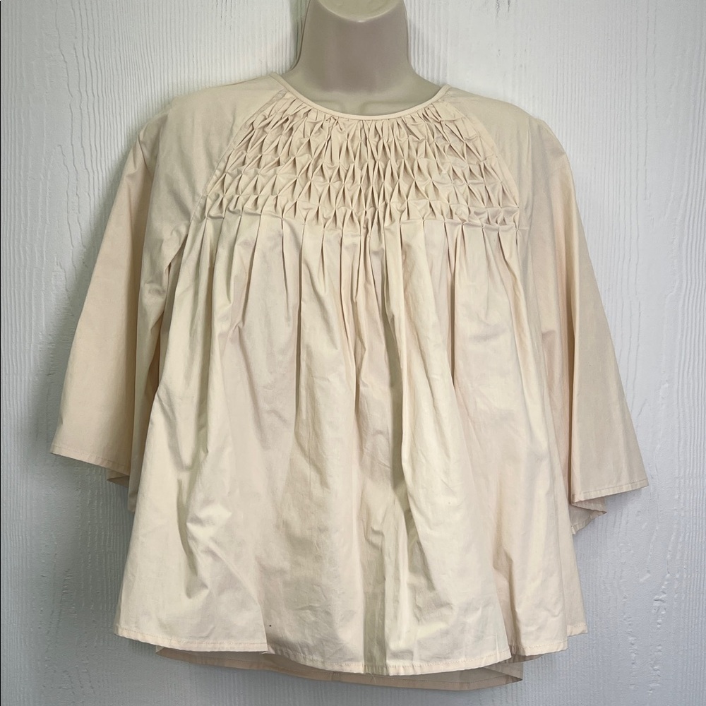 Joh Apparel - NWT Wilder cream Smocked Quarter Sleeve Blouse Size Medium